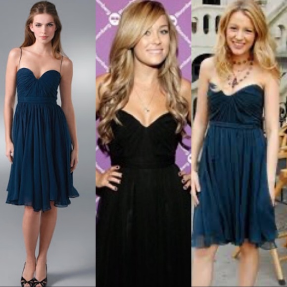 Y2K S Silk Hollywood Dress Cocktail Midi Strapless - Picture 6 of 8